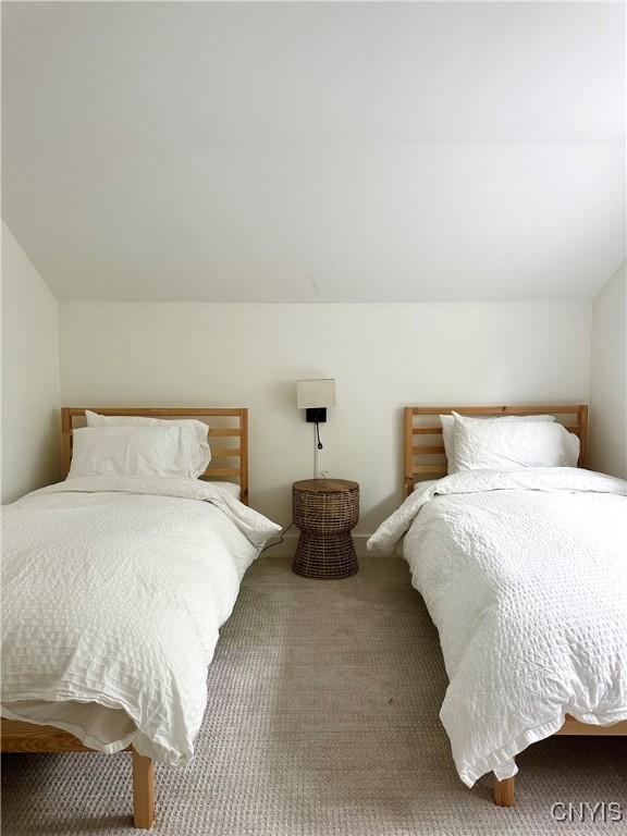 10 Montgomery St, Hamilton, NY 13346 - carpeted bedroom with lofted ceiling