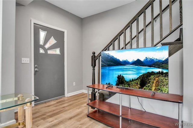 184 14th St, Buffalo, NY 14213 - entryway with wood finished floors and stairway