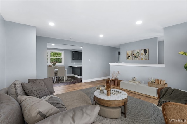 2540 Snyder Rd, Orangeville, NY 14167 - living area featuring wood finished floors and recessed lighting