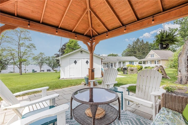 8479 Princeton St, Richmond, NY 14471 - view of patio featuring a gazebo and an outdoor structure