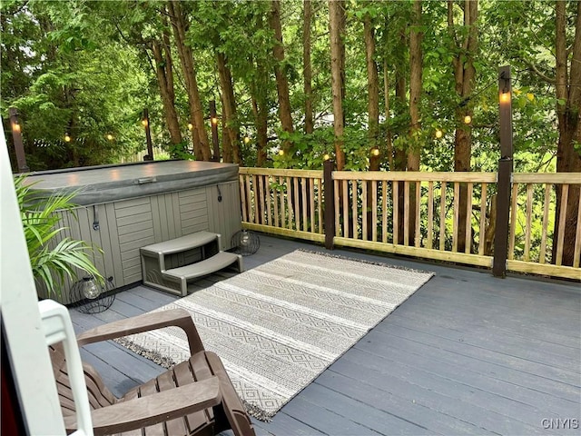 550 Sayles St, Oneida-Inside, NY 13421 - wooden terrace featuring a hot tub