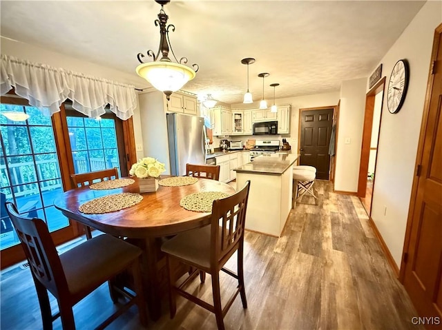 550 Sayles St, Oneida-Inside, NY 13421 - dining area featuring light wood finished floors and baseboards