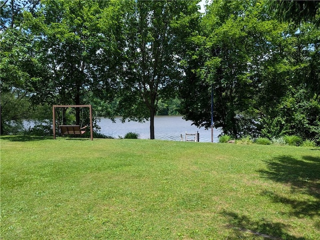12941 Hillcrest Dr, Carlton, NY 14411 - view of grassy yard with a water view