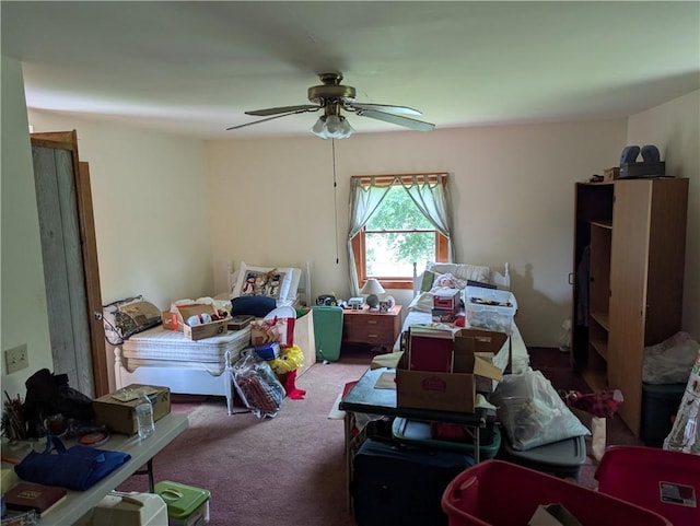 12941 Hillcrest Dr, Carlton, NY 14411 - carpeted bedroom featuring a ceiling fan