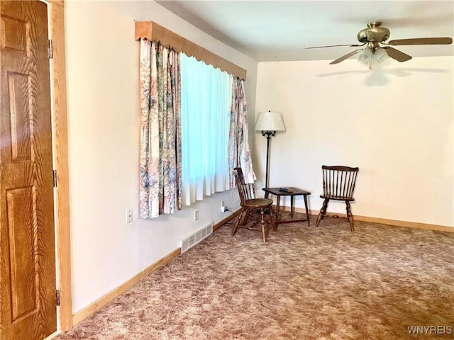 11671 Gowanda State Rd, North Collins, NY 14111 - living area featuring ceiling fan and carpet floors
