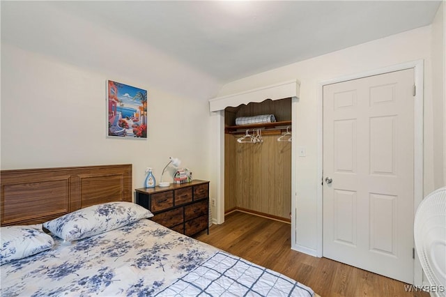 1004 19th St, Niagara Falls, NY 14301 - bedroom with wood finished floors, a closet, and vaulted ceiling