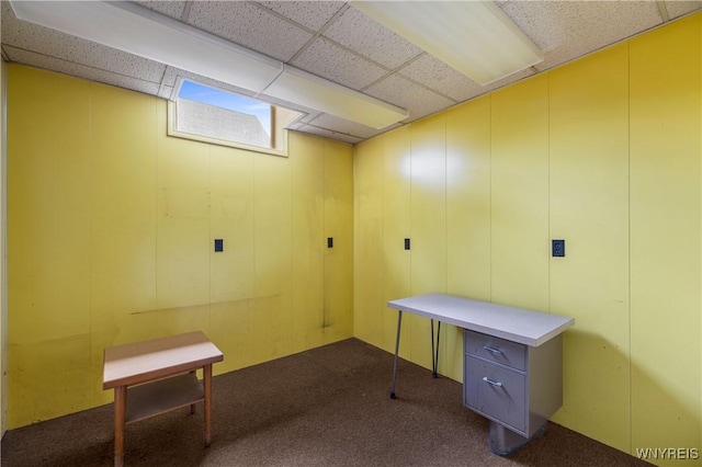 700 Pine Ave, Niagara Falls, NY 14301 - unfurnished office with a paneled ceiling, a decorative wall, and carpet floors