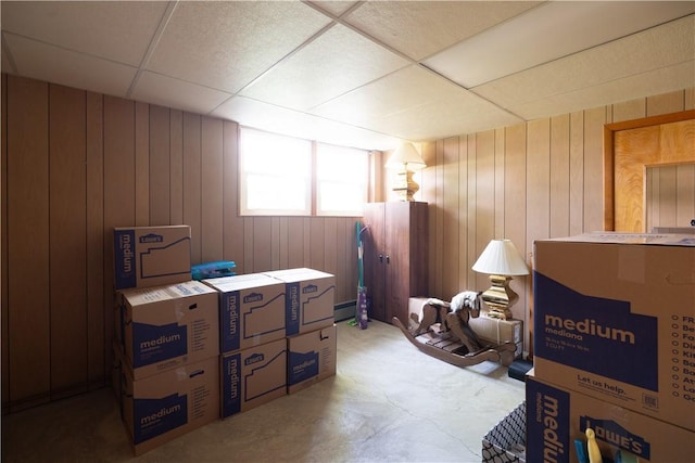 6 Meadowbrook Ter, North Dansville, NY 14437 - misc room with a drop ceiling and wooden walls