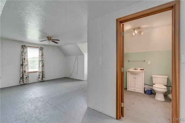 60 Van Buren St, Antwerp, NY 13608 - additional living space featuring a ceiling fan and vaulted ceiling