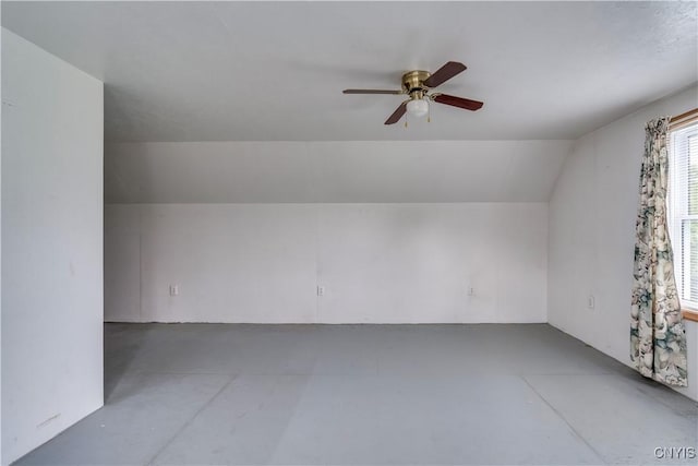 60 Van Buren St, Antwerp, NY 13608 - additional living space featuring concrete flooring, a ceiling fan, and lofted ceiling
