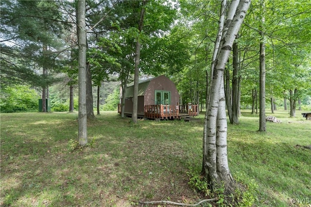 60 Van Buren St, Antwerp, NY 13608 - view of grassy yard featuring a wooden deck