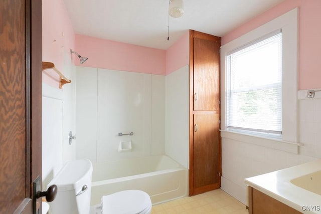 217 Mackay Ave, Camillus, NY 13219 - bathroom with vanity, tile patterned floors, and bathing tub / shower combination