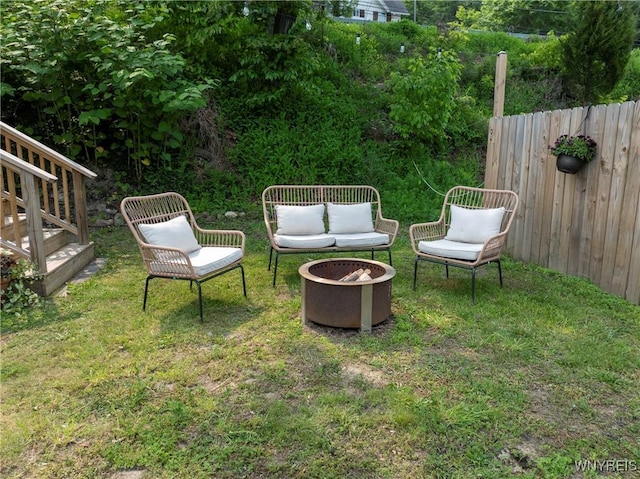15794 W Lake Rd, Pulteney, NY 14874 - view of yard featuring an outdoor fire pit