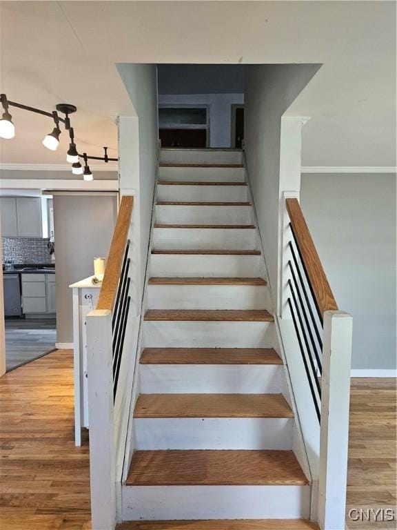 203 Windemere Rd, Geddes, NY 13219 - stairway with wood finished floors