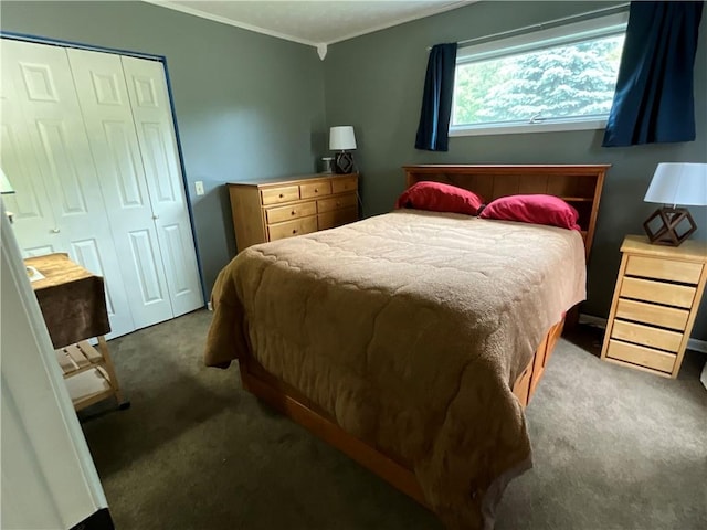 13810 Waterport Carlton Rd, Carlton, NY 14411 - carpeted bedroom with a closet and ornamental molding