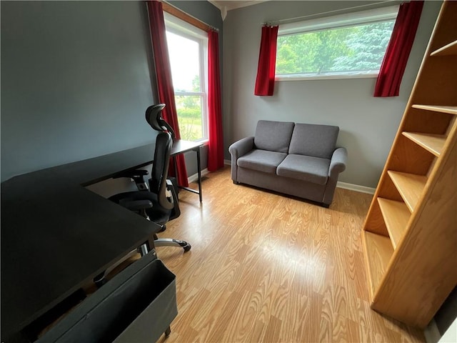 13810 Waterport Carlton Rd, Carlton, NY 14411 - office area featuring wood finished floors