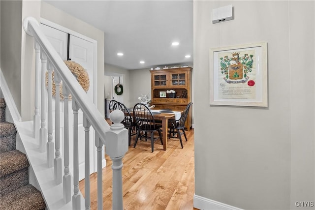 150 E Hawthorne Way, Sullivan, NY 13037 - dining area featuring light wood finished floors, stairway, and recessed lighting