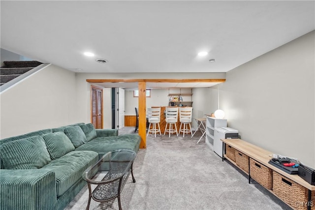 150 E Hawthorne Way, Sullivan, NY 13037 - living area featuring carpet flooring and stairs