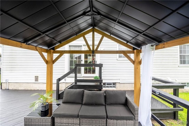 150 E Hawthorne Way, Sullivan, NY 13037 - wooden terrace with an outdoor living space