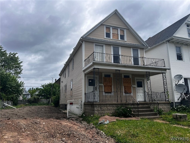 506 Glenwood Ave, Buffalo, NY 14208 - traditional style home with a balcony and covered porch