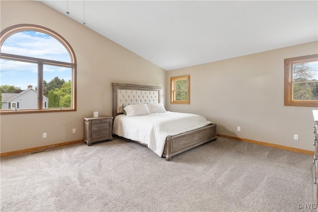 4925 Bentbrook Dr, Manlius, NY 13104 - bedroom featuring vaulted ceiling and light carpet