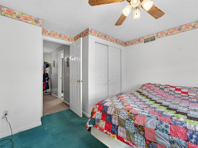 54 Flower Dale Cir, Greece, NY 14626 - bedroom featuring carpet flooring, a ceiling fan, and a closet