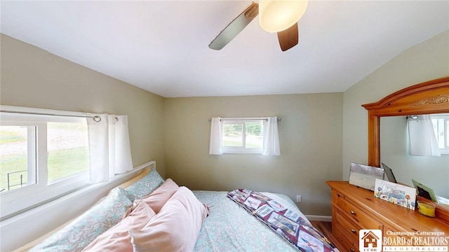 12483 Sawmill Run Rd, South Valley, NY 14738 - bedroom featuring multiple windows and ceiling fan