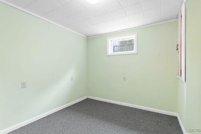 2361 E Hill Rd, Preble, NY 13077 - spare room featuring crown molding and dark colored carpet