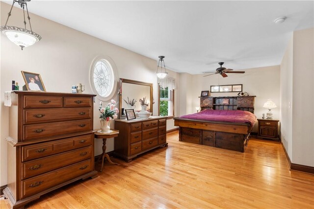 5107 County Road 36, Richmond, NY 14471 - bedroom featuring light wood-style flooring and ceiling fan