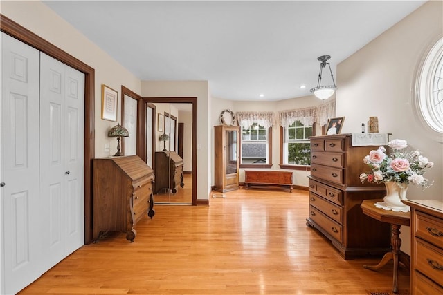 5107 County Road 36, Richmond, NY 14471 - bedroom with light wood-type flooring, recessed lighting, and a closet