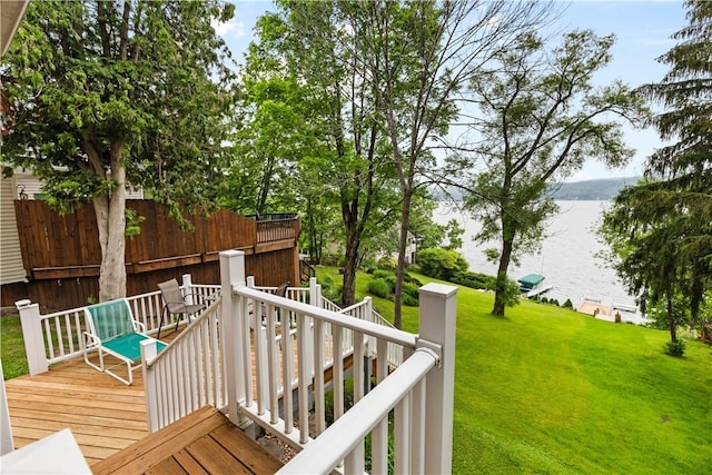 5107 County Road 36, Richmond, NY 14471 - deck with a water view and a lawn