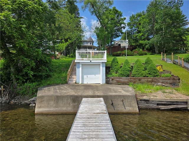 5107 County Road 36, Richmond, NY 14471 - dock area featuring stairway, a yard, and a water view