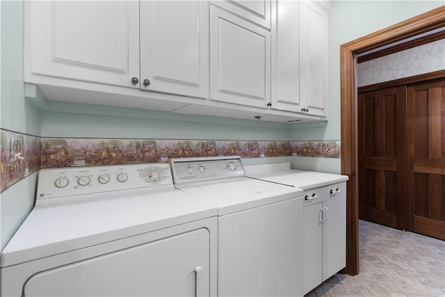 5107 County Road 36, Richmond, NY 14471 - laundry area with cabinet space, separate washer and dryer, and light tile patterned flooring