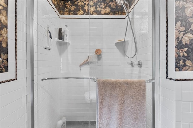 5107 County Road 36, Richmond, NY 14471 - bathroom featuring a stall shower and wallpapered walls