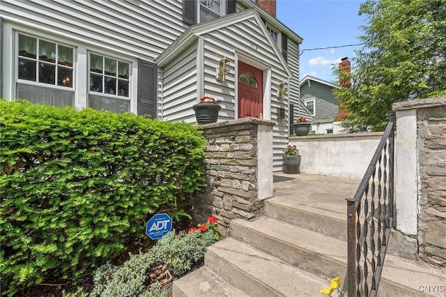 312 S Orchard Rd, Geddes, NY 13219 - entrance to property featuring a chimney and stone siding