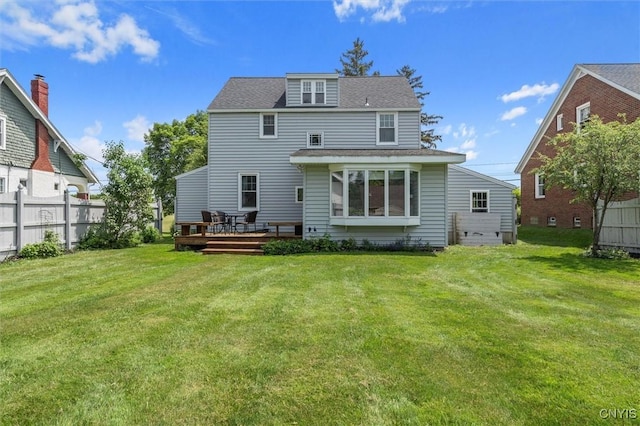 312 S Orchard Rd, Geddes, NY 13219 - rear view of house with a deck and a shingled roof