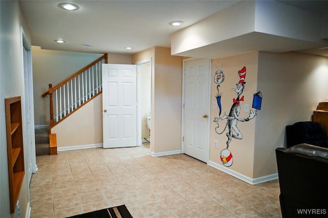 107 Naymik Dr, Sullivan, NY 13037 - entrance foyer featuring stairs, recessed lighting, and light tile patterned floors
