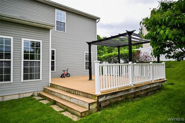 107 Naymik Dr, Sullivan, NY 13037 - deck with a pergola and a yard