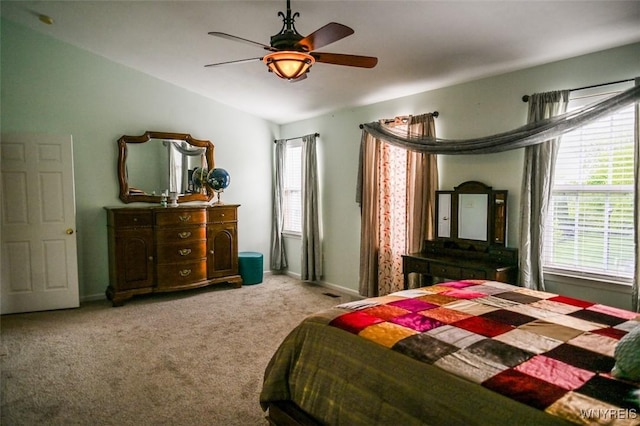 107 Naymik Dr, Sullivan, NY 13037 - bedroom with carpet flooring, a ceiling fan, and lofted ceiling