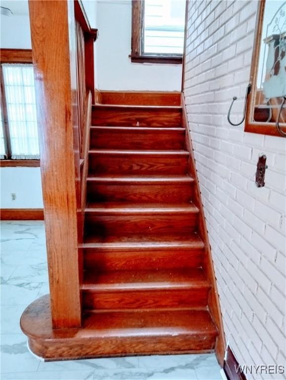 2436 Cleveland Ave, Niagara Falls, NY 14305 - staircase with marble look tiles