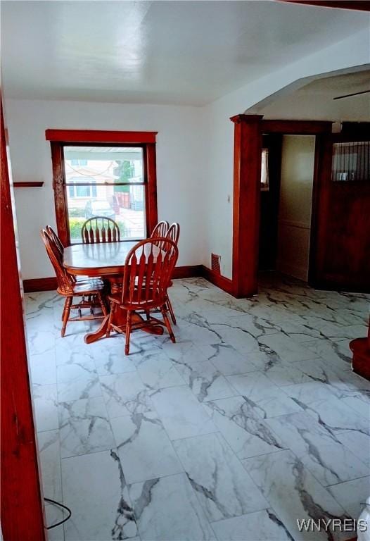 2436 Cleveland Ave, Niagara Falls, NY 14305 - dining area with marble finish flooring and baseboards