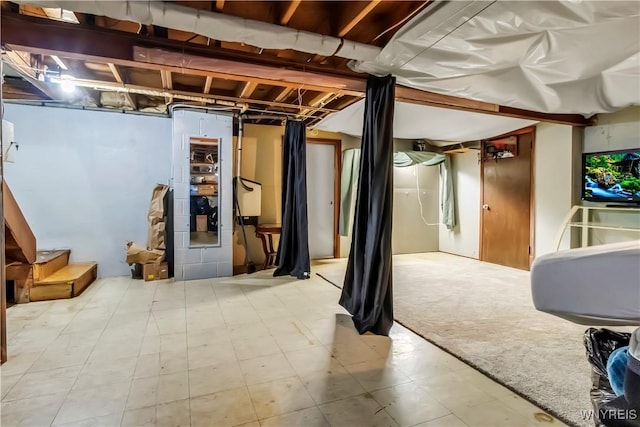 2503 Parkview Dr, Niagara Falls, NY 14305 - unfinished basement with tile patterned floors and carpet