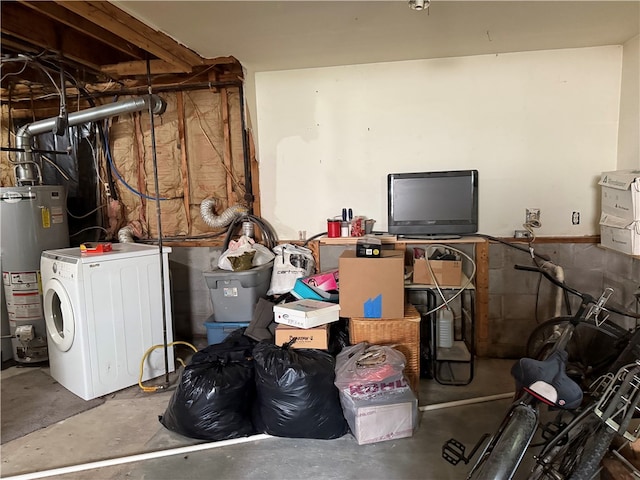 205 Darla Dr, Clarkson, NY 14420 - basement with washer / dryer and water heater