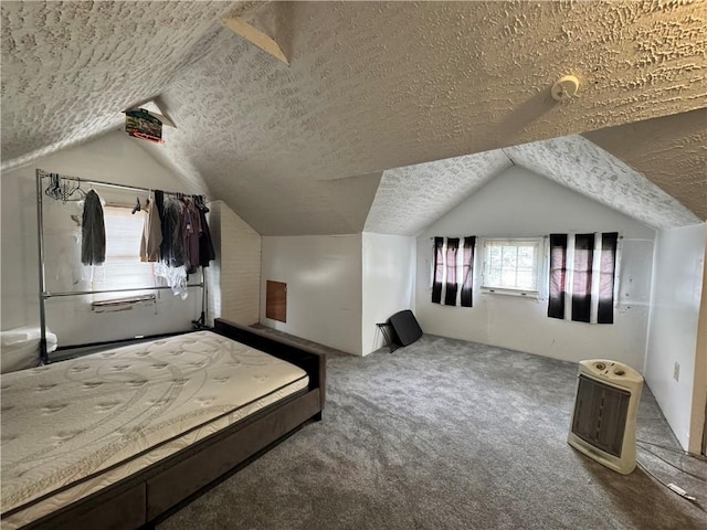 714 Arnett Blvd, Rochester, NY 14619 - bedroom featuring lofted ceiling, a textured ceiling, and carpet flooring