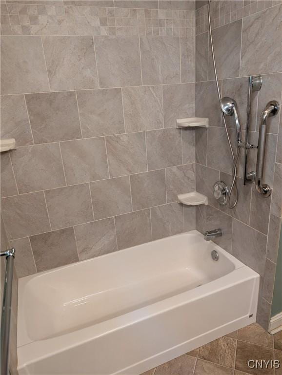 305 S Midler Ave, Syracuse, NY 13206 - bathroom with washtub / shower combination and tile patterned floors
