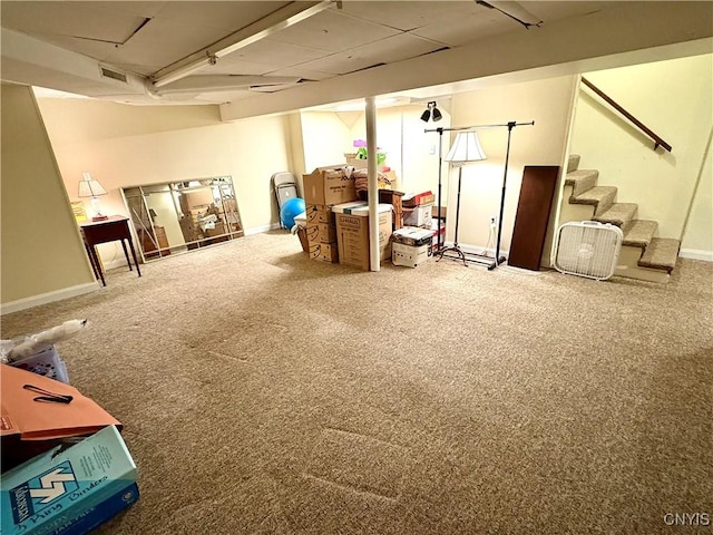 308 Haddonfield Dr, Dewitt, NY 13214 - finished basement with carpet and stairway
