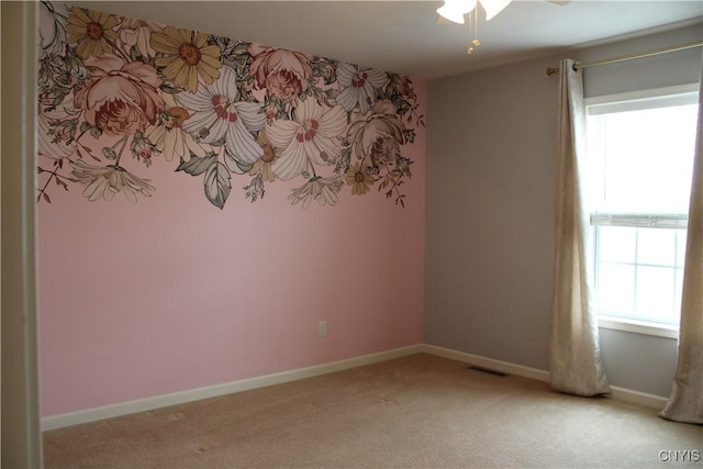 4745 Lynnville, Clay, NY 13041 - spare room with healthy amount of natural light, light carpet, and ceiling fan