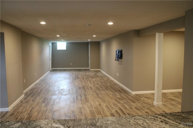 4745 Lynnville, Clay, NY 13041 - below grade area with wood finished floors and recessed lighting