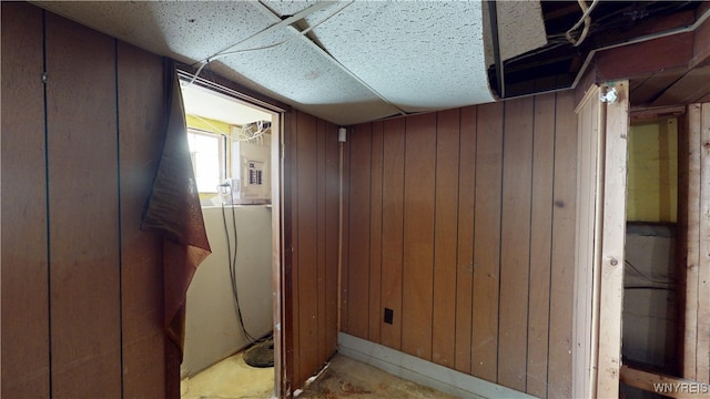 133 Freund St, Buffalo, NY 14215 - basement featuring wooden walls and electric panel