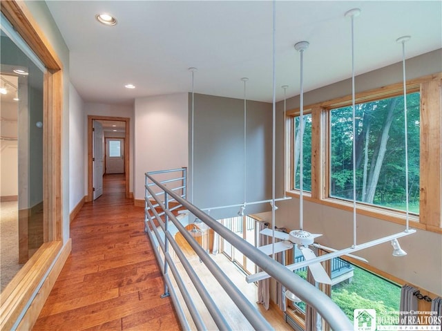 5 Summit Park Dr, Ellery, NY 14712 - corridor with wood finished floors, recessed lighting, and an upstairs landing